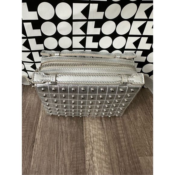 TOD'S Don Studded Metallic Leather Crossbody Bag $2145 - Picture 7 of 15